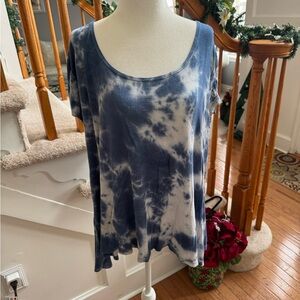 Obsession Well Loved Blue Tie-Dye Women's Top